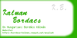 kalman bordacs business card
