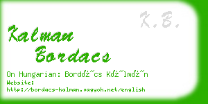 kalman bordacs business card